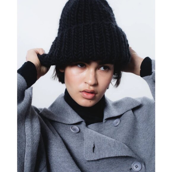 Mr. Mittens Luxury 100% Wool Chunky Ribbed Knit Handmade Ribble Beanie Toque Hat - Picture 6 of 8